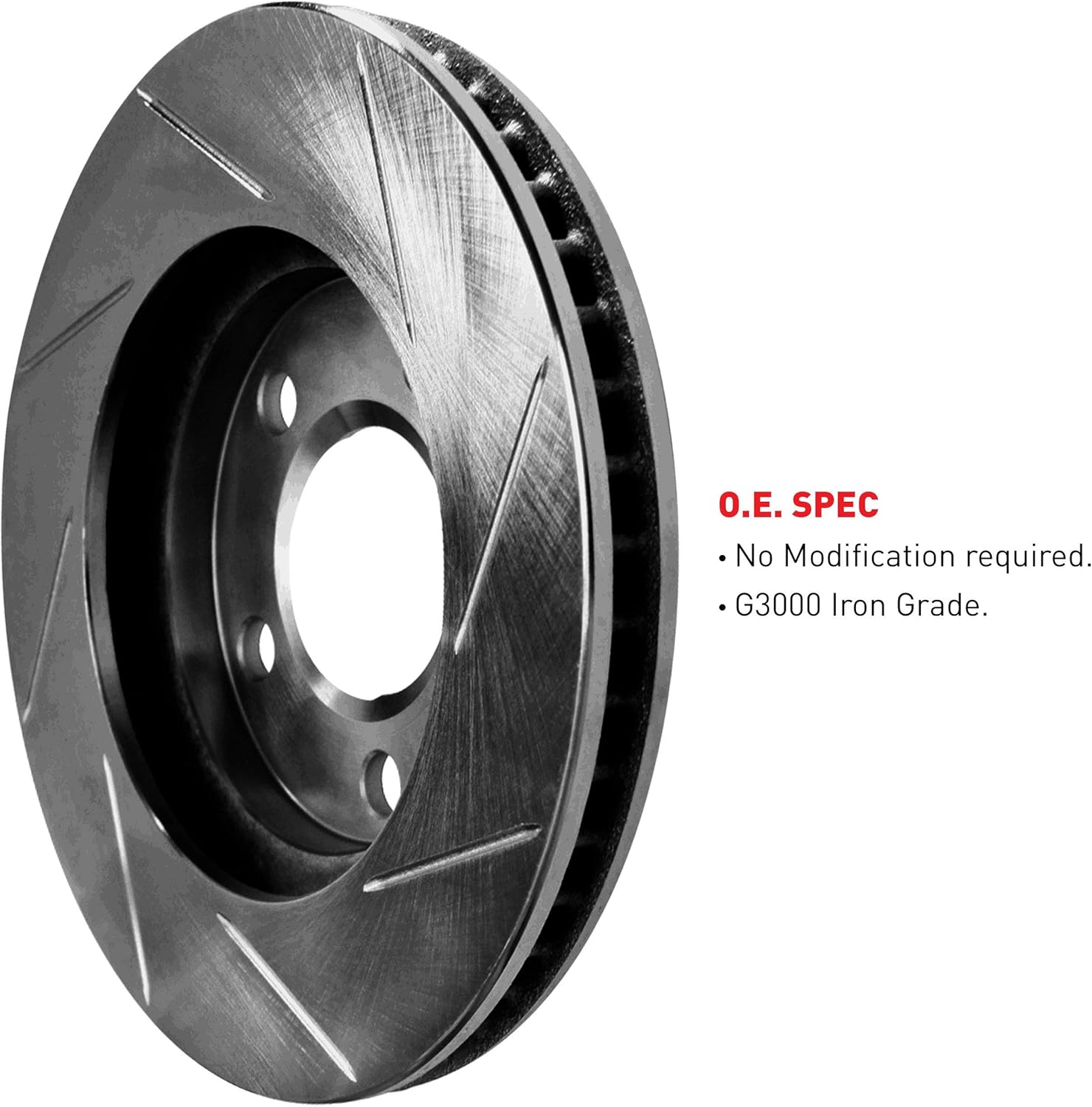Black Slotted Brake Rotors Kit & Semi-Met Brake Pads F82290