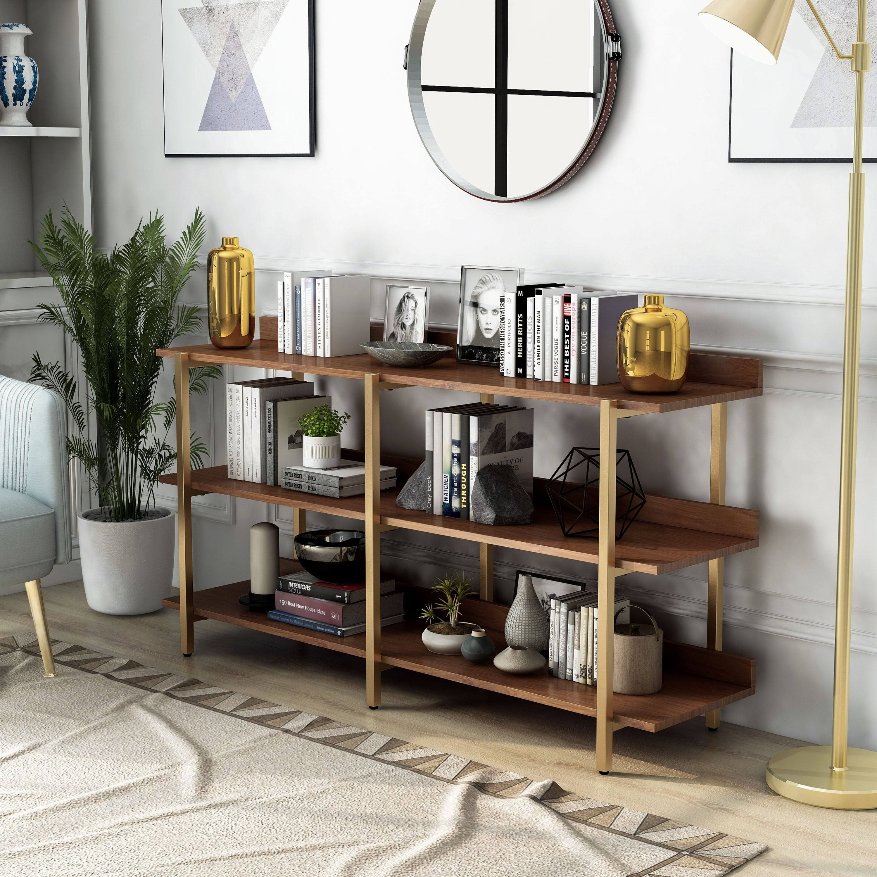 Gold Metal Wide Display Shelf K63457