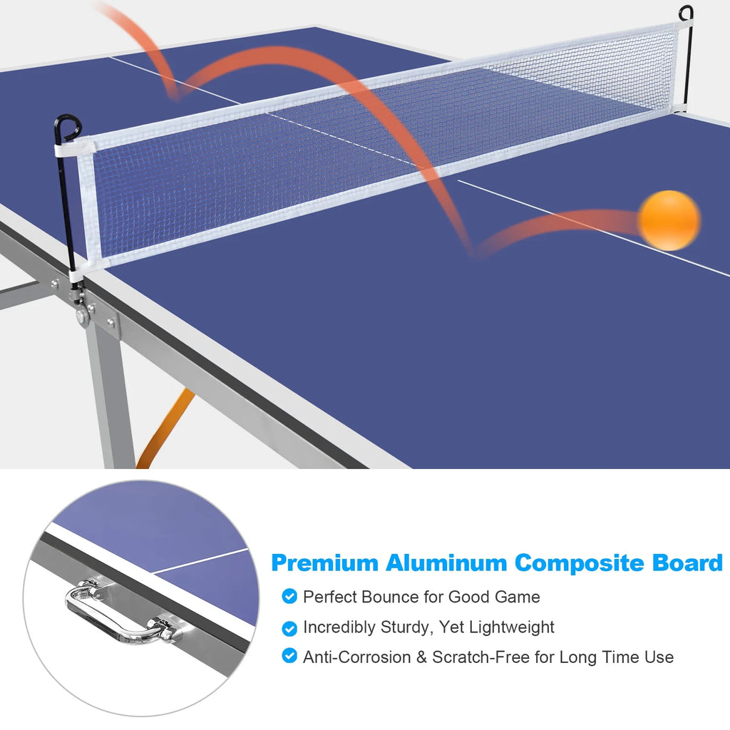 6Ft Table Tennis Table Set with 2 Paddles and 3 Balls G303