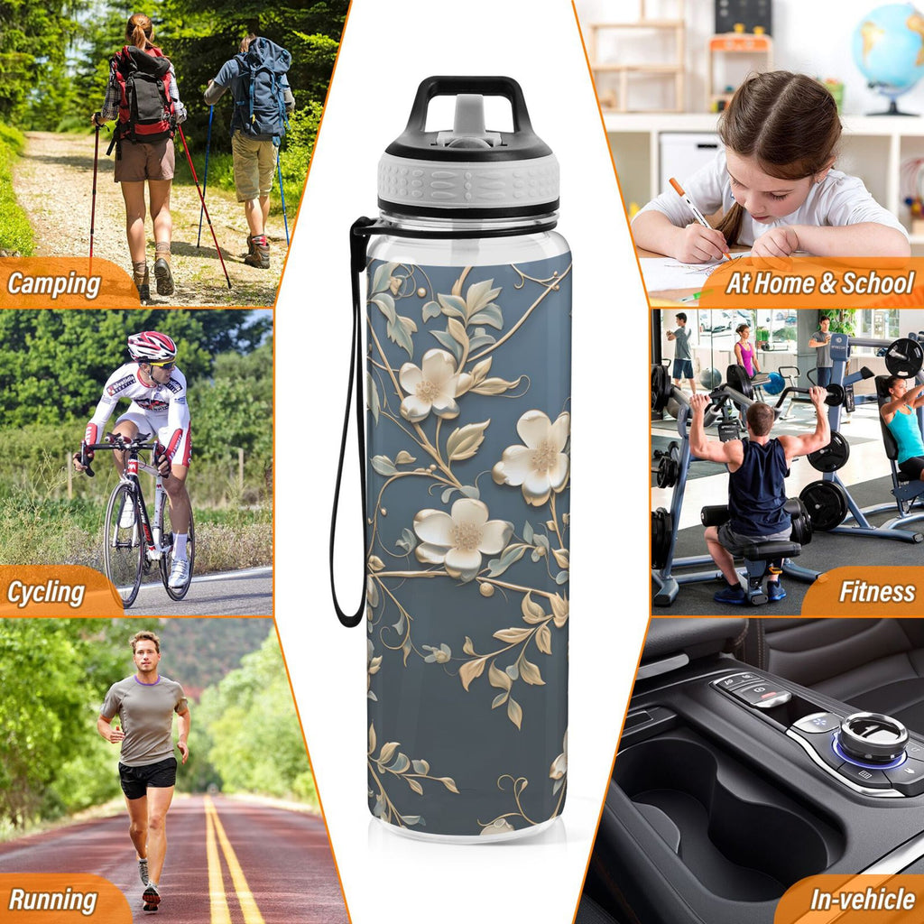 Clear 32oz Tritan Water Bottle with Straw W727933