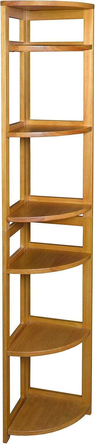 Golden Oak Corner Folding Bookcase P331