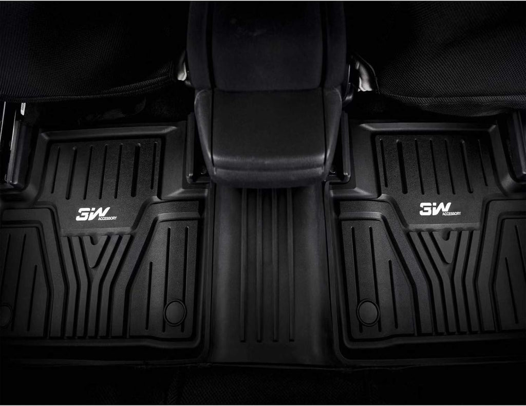 Black All Weather Heavy Duty Custom Fit TPE Car Floor Mats 2 Rows O400