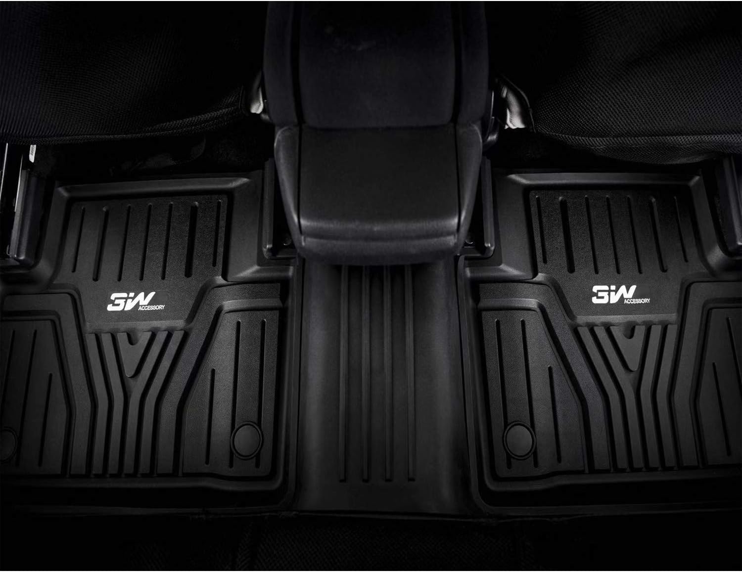 Black All Weather Heavy Duty Custom Fit TPE Car Floor Mats 2 Rows O400