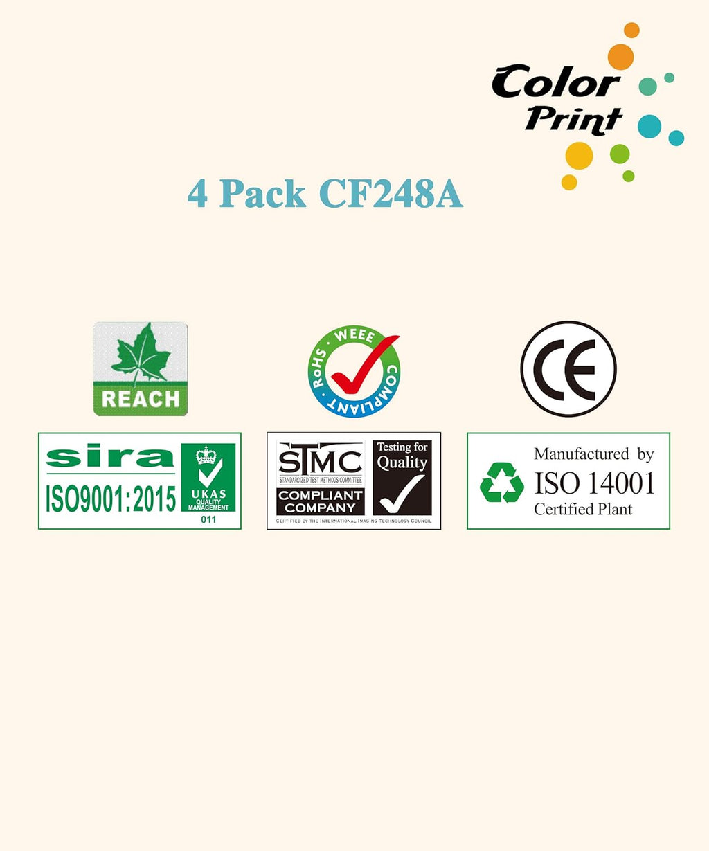 4-Pack Black Toner Cartridge for HP 48A Printer T45914