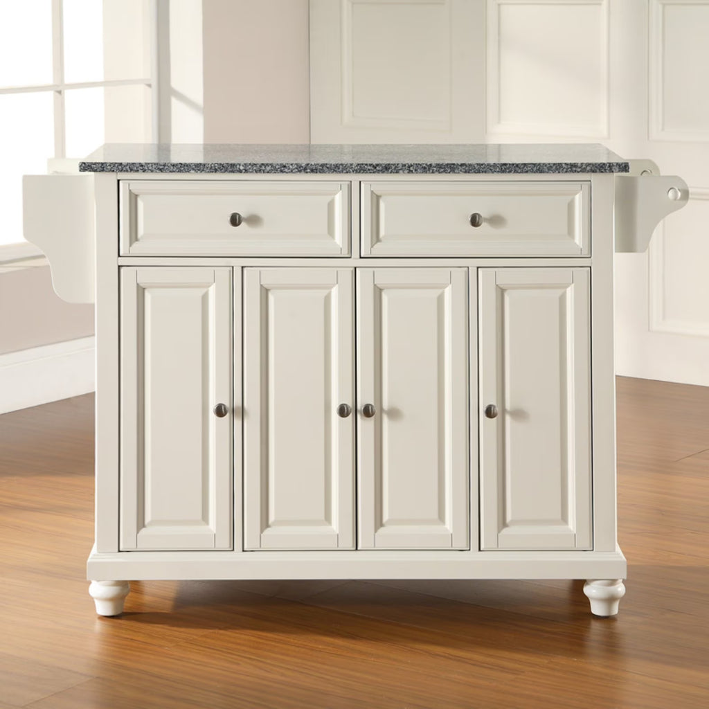 White/Gray Wood Kitchen Island X7808