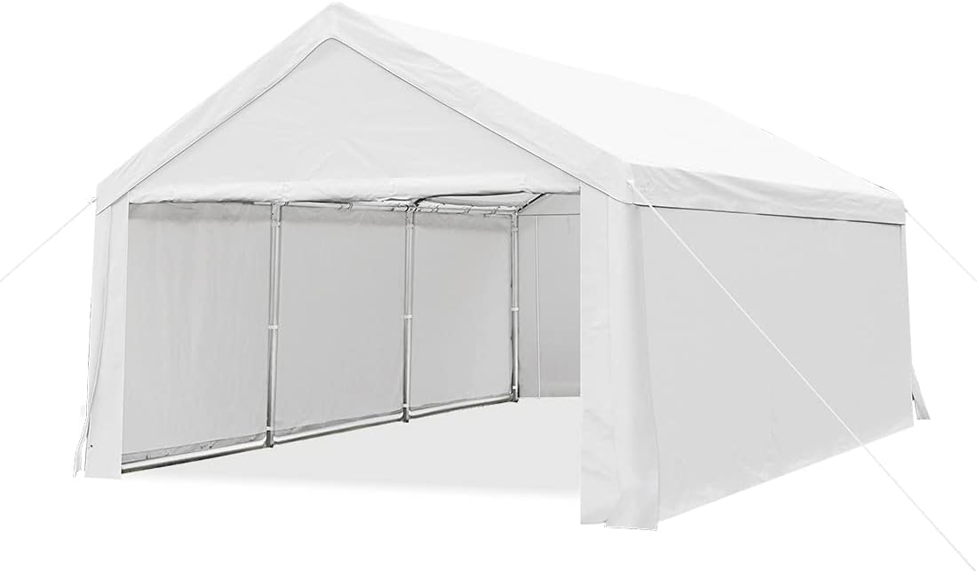 Heavy Duty Galvanized Carport Canopy with Reinforced Ground Bars X6218