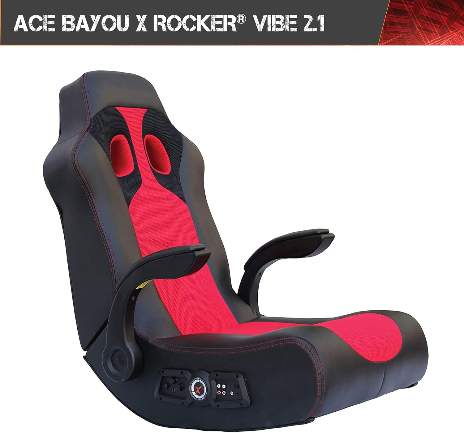 Black/Red Wireless Bluetooth Gaming Floor Rocker Z94951