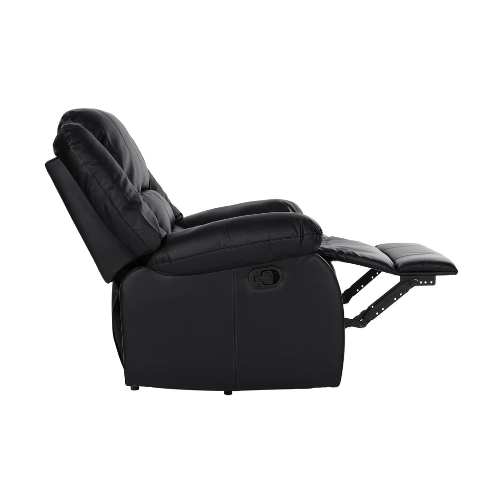 Black Faux Leather Reclining Chair F90426