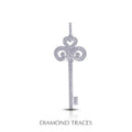 1.05 Carat Total Natural Diamonds 18K White Gold Pave Key Pendant D76477