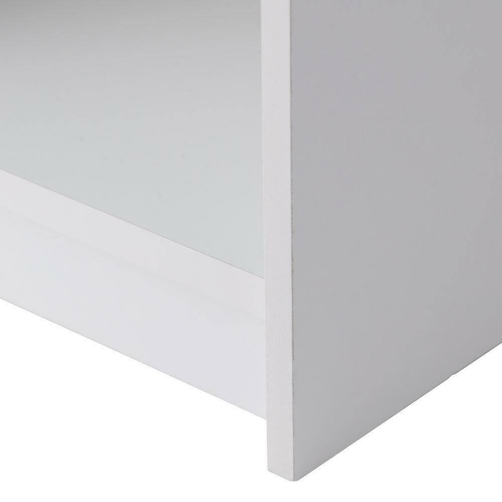 White 2-Tier Offset Bookcase D948
