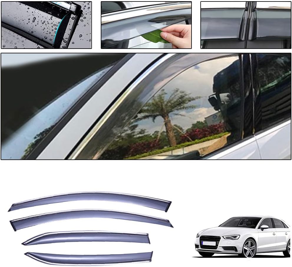 Smoke Car Window Visors Tape-On Outside Deflectors V976380
