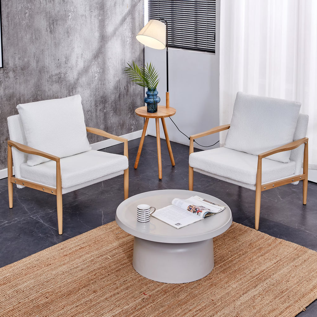 Modern Sofa Chair Set with Velvet Accent A84347