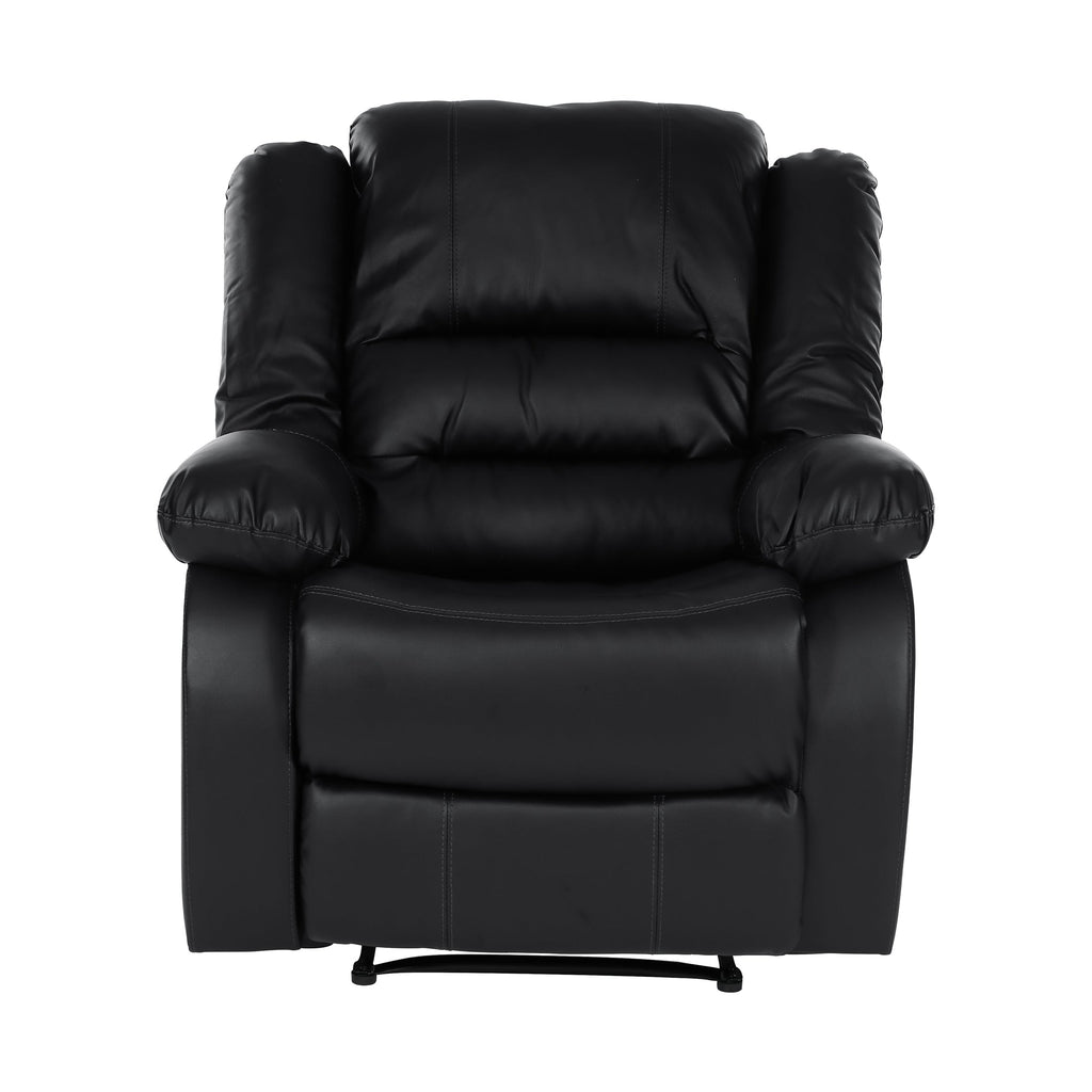 Black Faux Leather Reclining Chair F90426