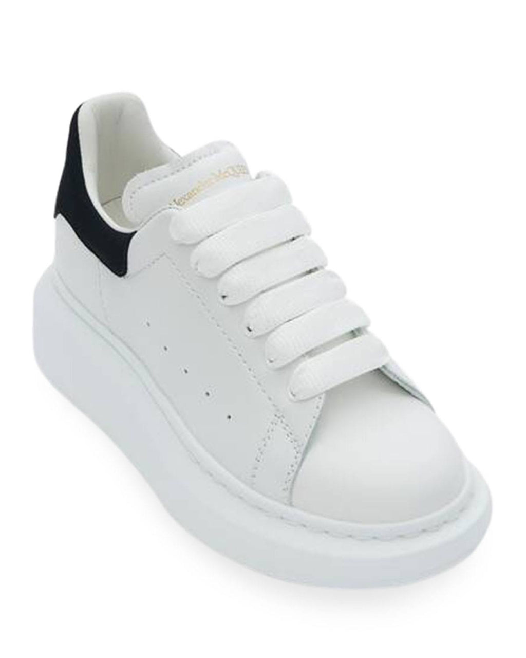 White Black Oversized Leather Trainers S9378