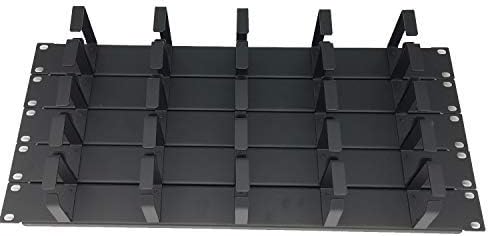 5 Pack 1U 5 D-Ring Cable Manager 19 Inch Horizontal Rack Mount Metal Wire Management System J6011