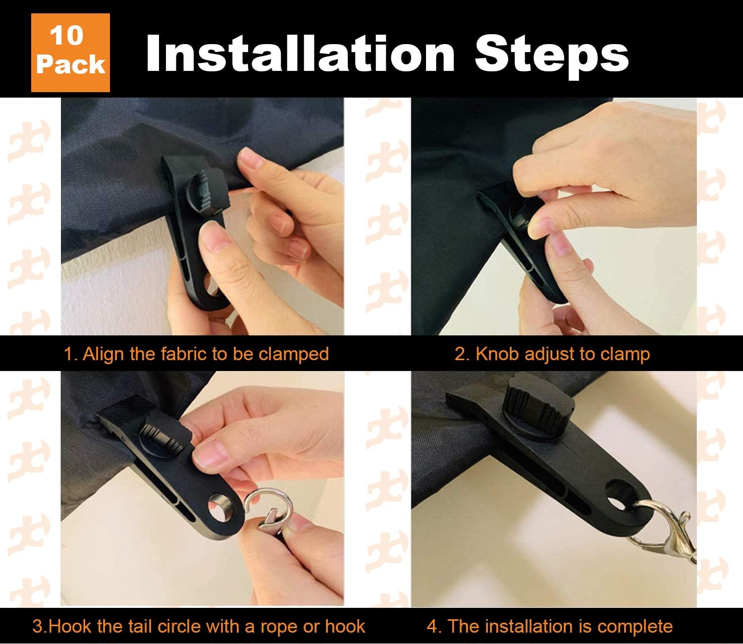 10 Pack Heavy Duty Reusable Tarp Clips W899