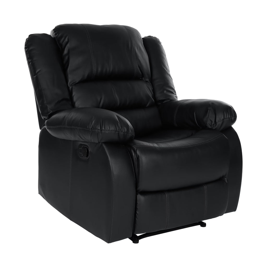 Black Faux Leather Reclining Chair F90426