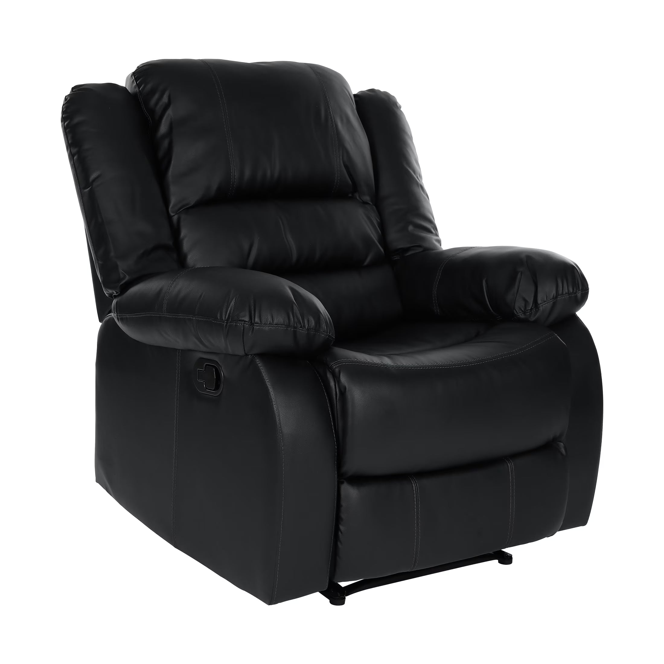 Black Faux Leather Reclining Chair F90426