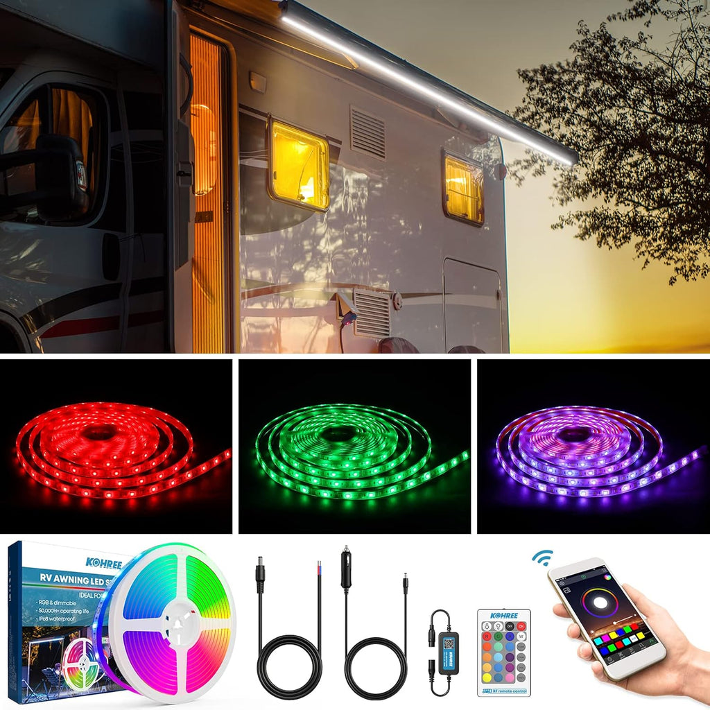 20FT RGB Dimmable Waterproof 12V LED Strip Light Kit C407151