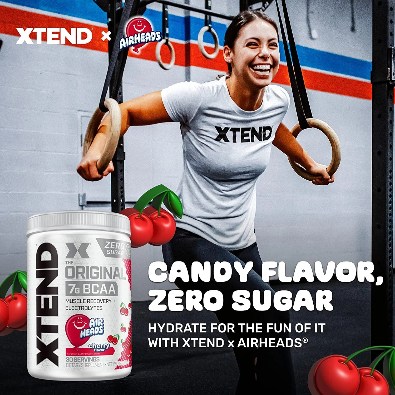 BCAA Powder, Airheads Cherry, 30 Servings E335221