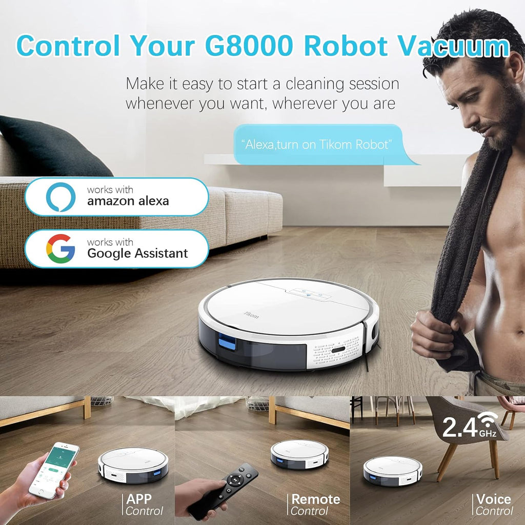 White Robot Vacuum and Mop, 2700Pa L556