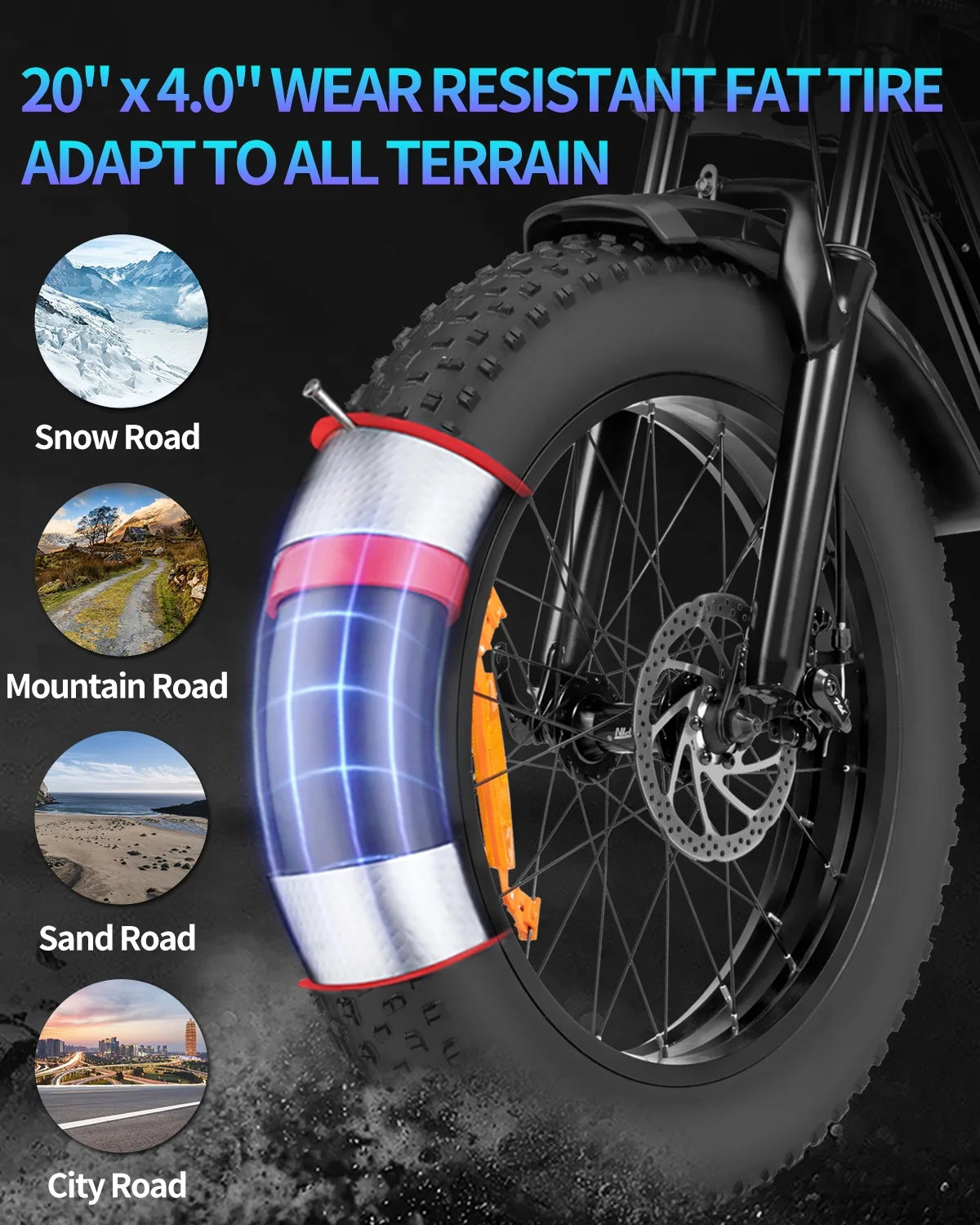 20" Fat Tire 750W Electric Bike with Removable 48V/20Ah Battery K563