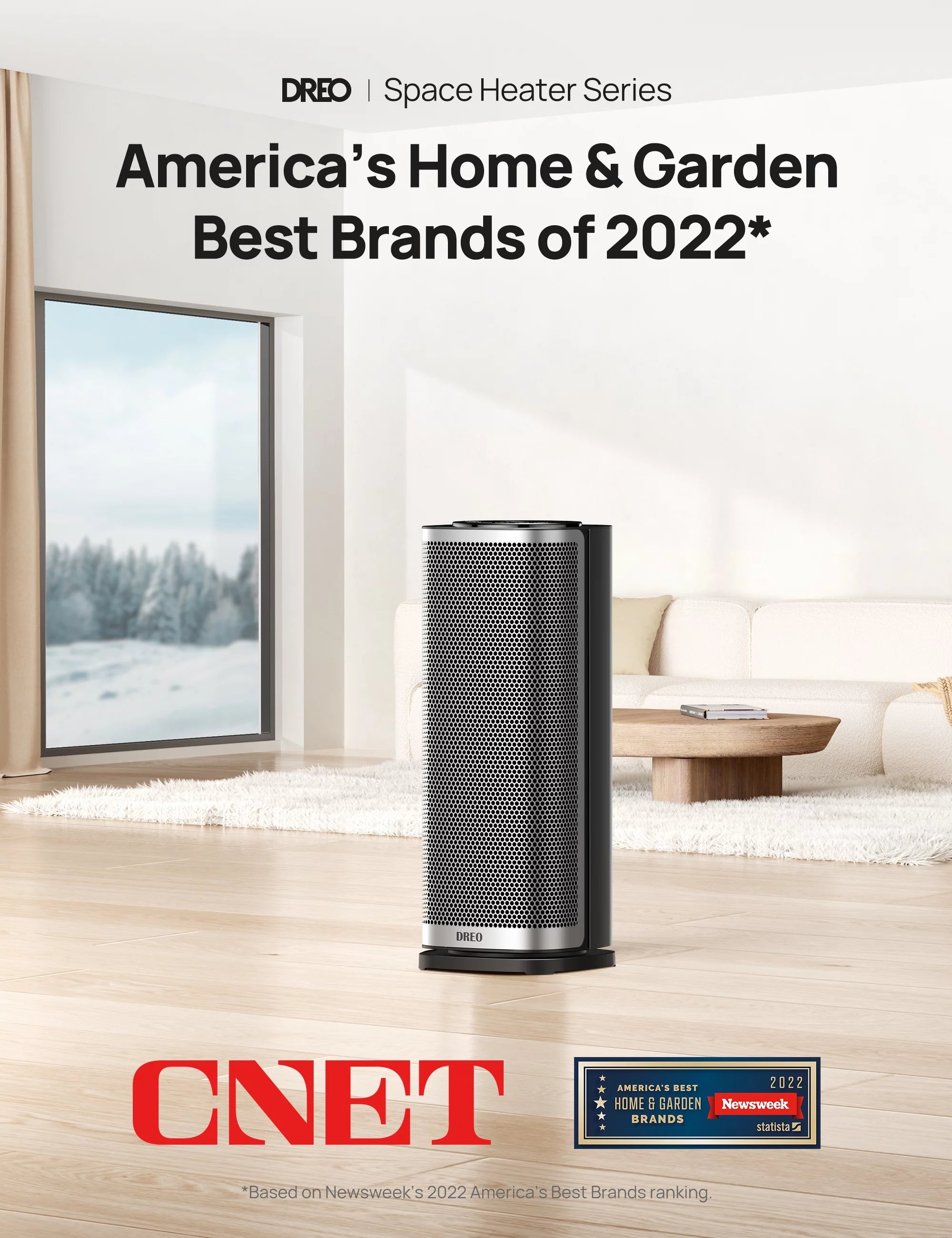 1500W Ceramic Electric Portable Heater with Thermostat, 70° Oscillating, Remote, 12H Timer T487376