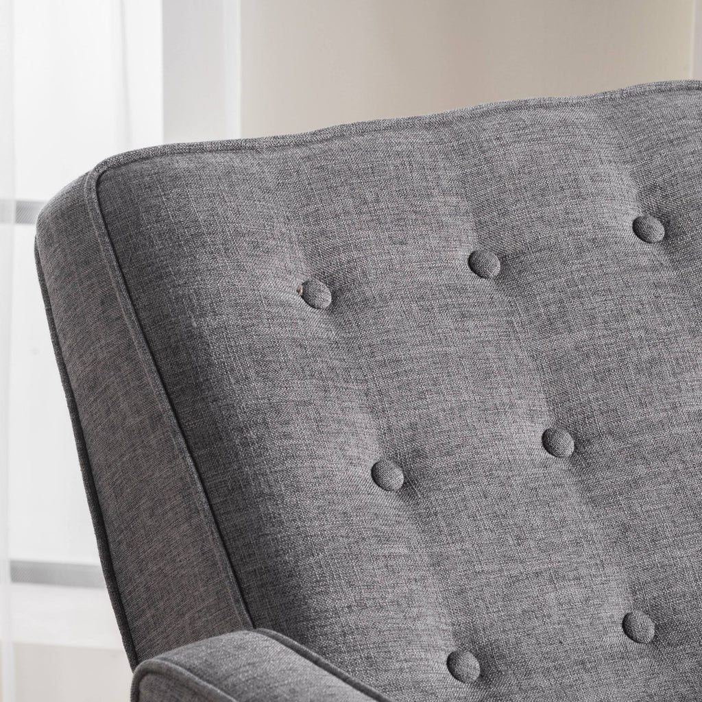 Fabric Recliner Set of 2 Light Grey Tweed Y770402