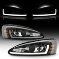 Black Housing LED Tube Headlights Headlamps Assembly V56217