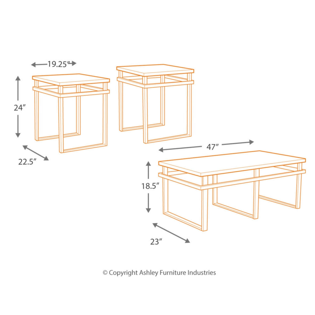 3-Piece Black Occasional Table Set E440