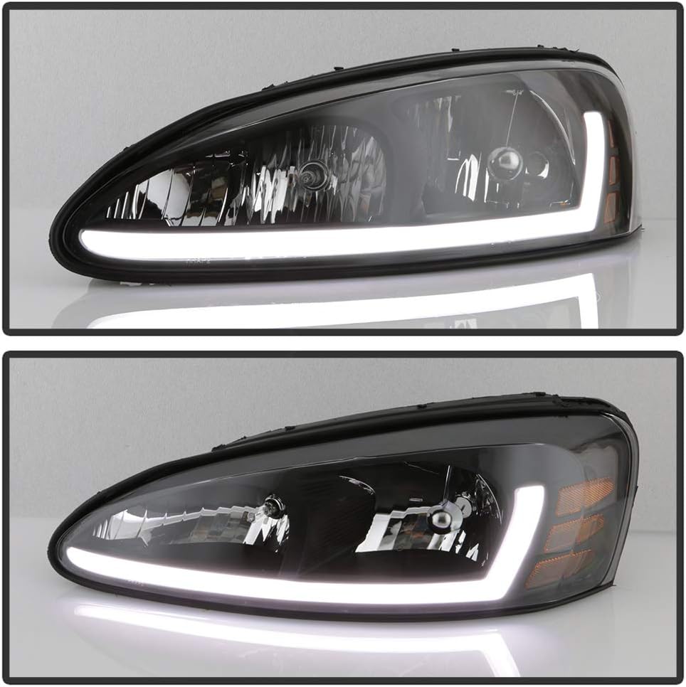 Black Housing LED Tube Headlights Headlamps Assembly V56217