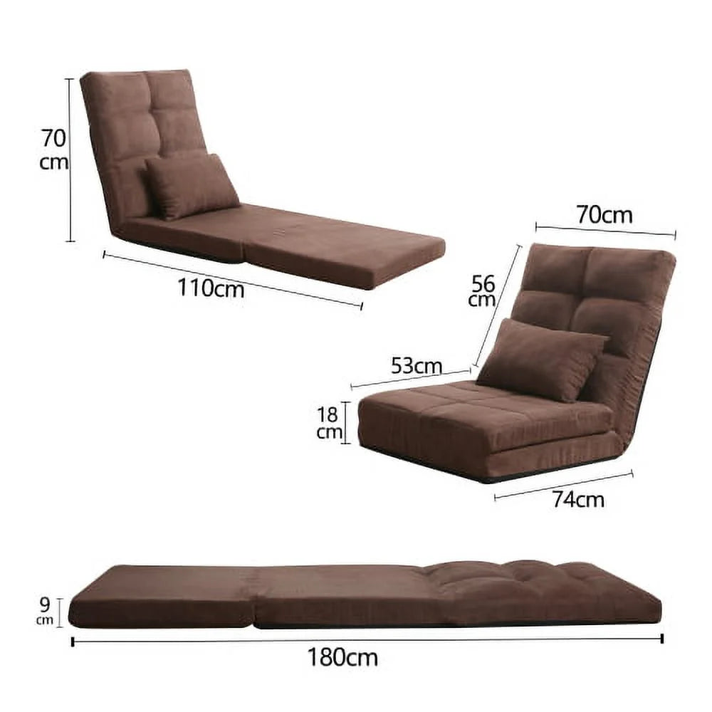 Triple Fold Down Sofa Bed with One Pillow, 5 Reclining Position K4916