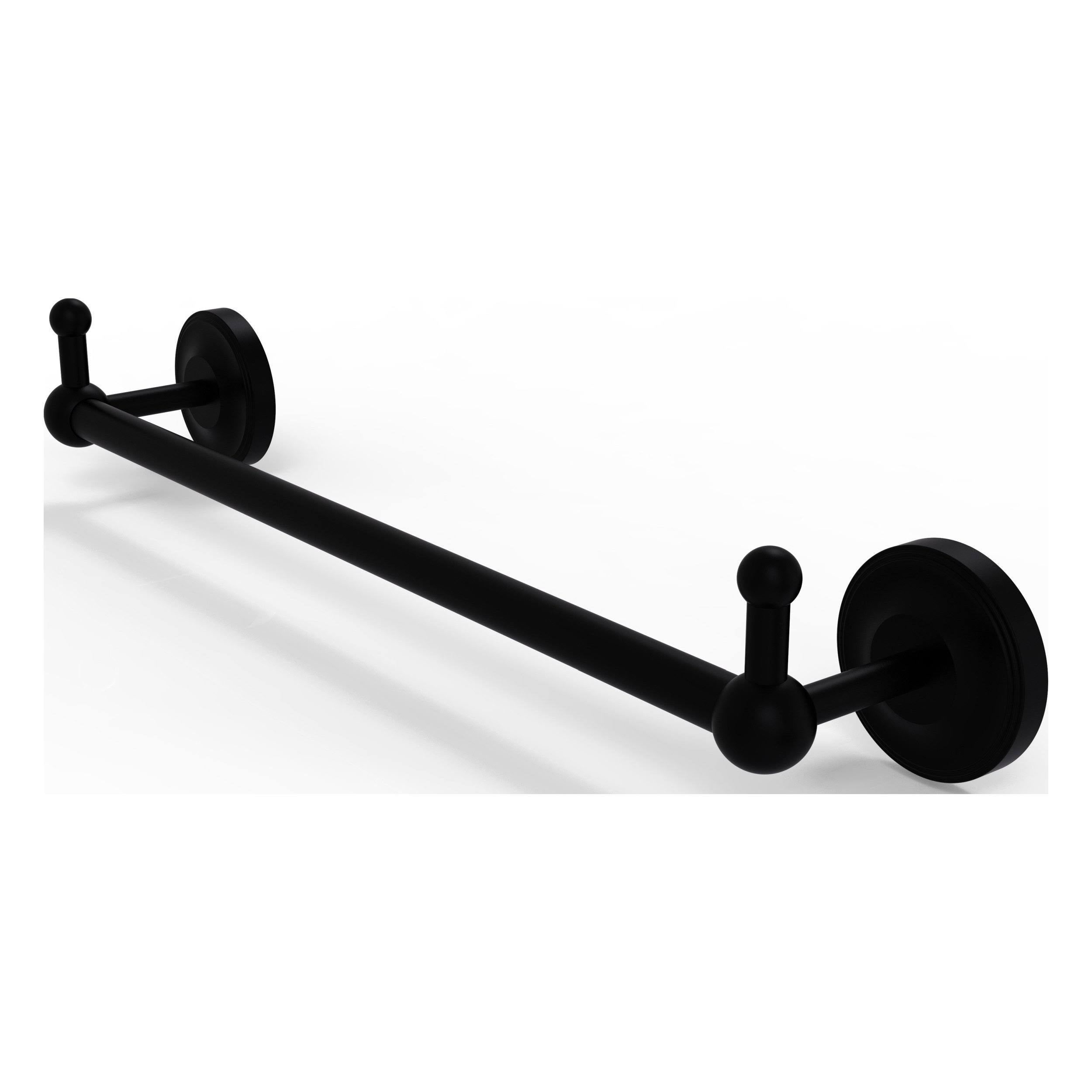 Matte Black 30 inch Towel Bar with Integrated Hooks Z507299