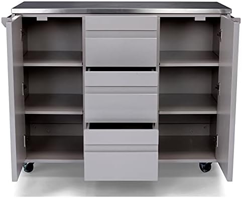 Gray Wood Kitchen Cart F85668