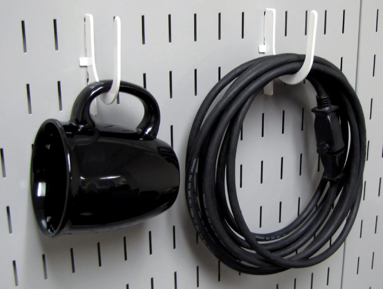 White Slotted Metal Pegboard Hook Kit P86510