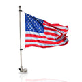 21 inch Stainless Steel Rail Mounted Flag Pole with US Flag for Boat Yacht K910