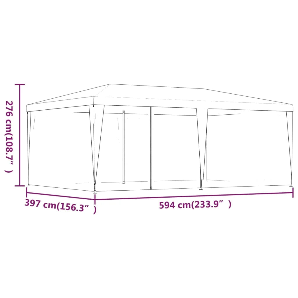 Party Tent with 6 Mesh Sidewalls Anthracite 19.7'x13.1' HDPE S545265