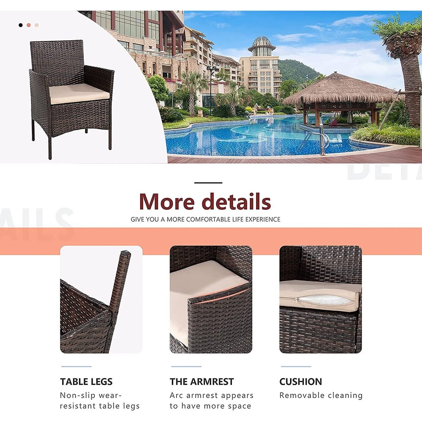 Gray 3 Piece Wicker Patio Chair Set C101858
