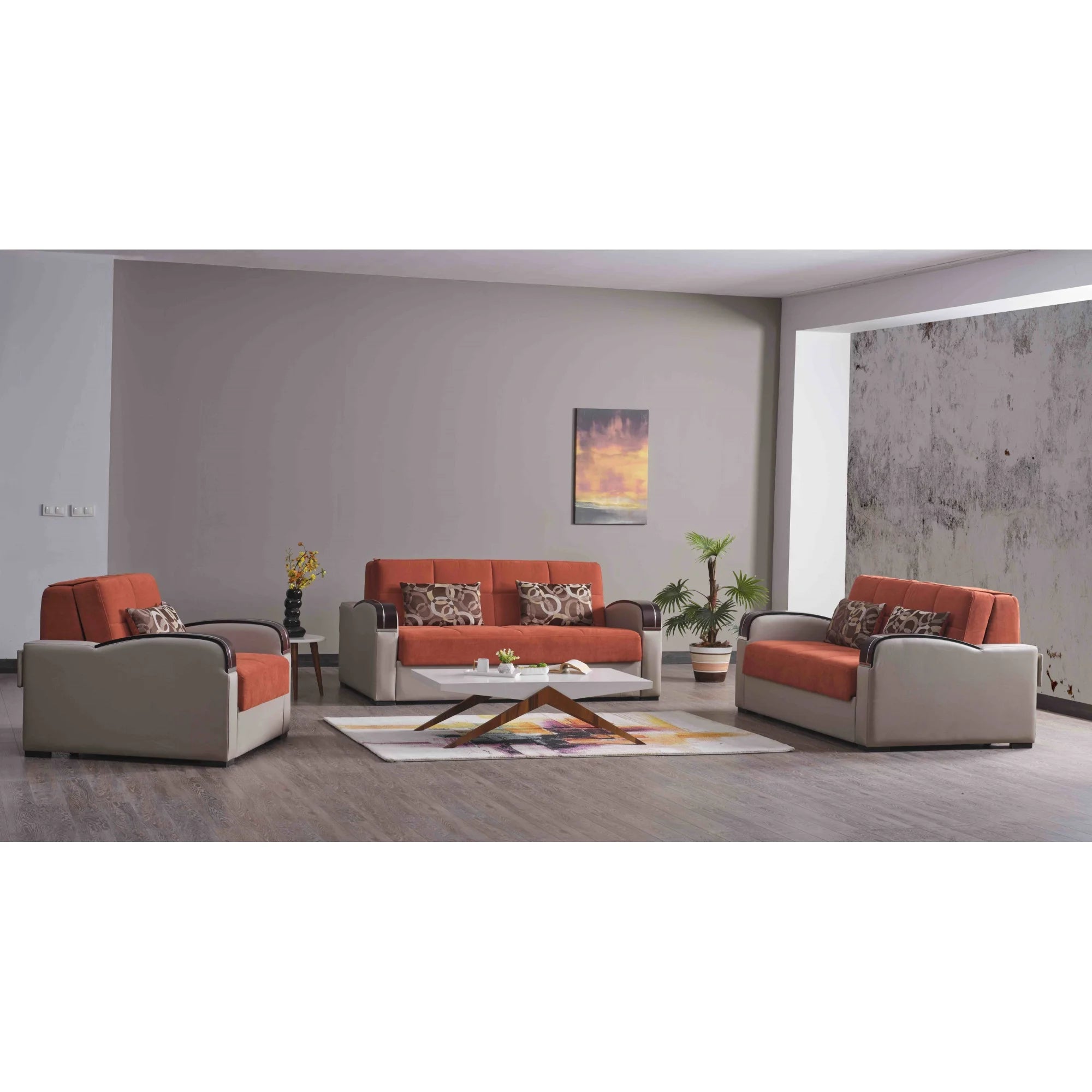 Orange Loveseat Sleeper K160