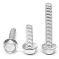 3/8 inch-16 x 2 1/2 inch Coarse Thread Grade 5 Hex Flange Screw with Serration Medium Carbon Steel Zinc Plated Pk 50 H3925