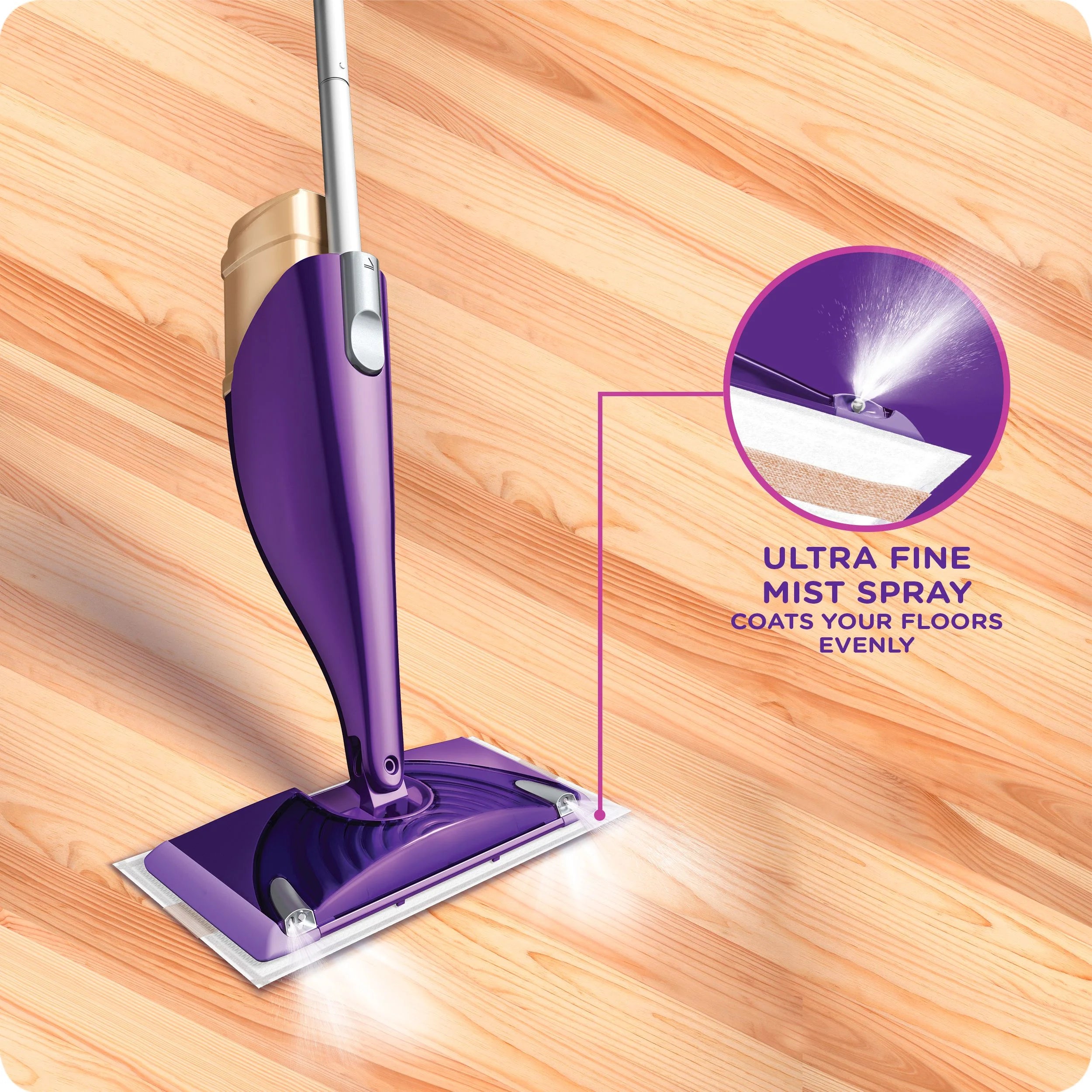 Wood Mop Starter Kit with Pads and Floor Cleaning Solution N447