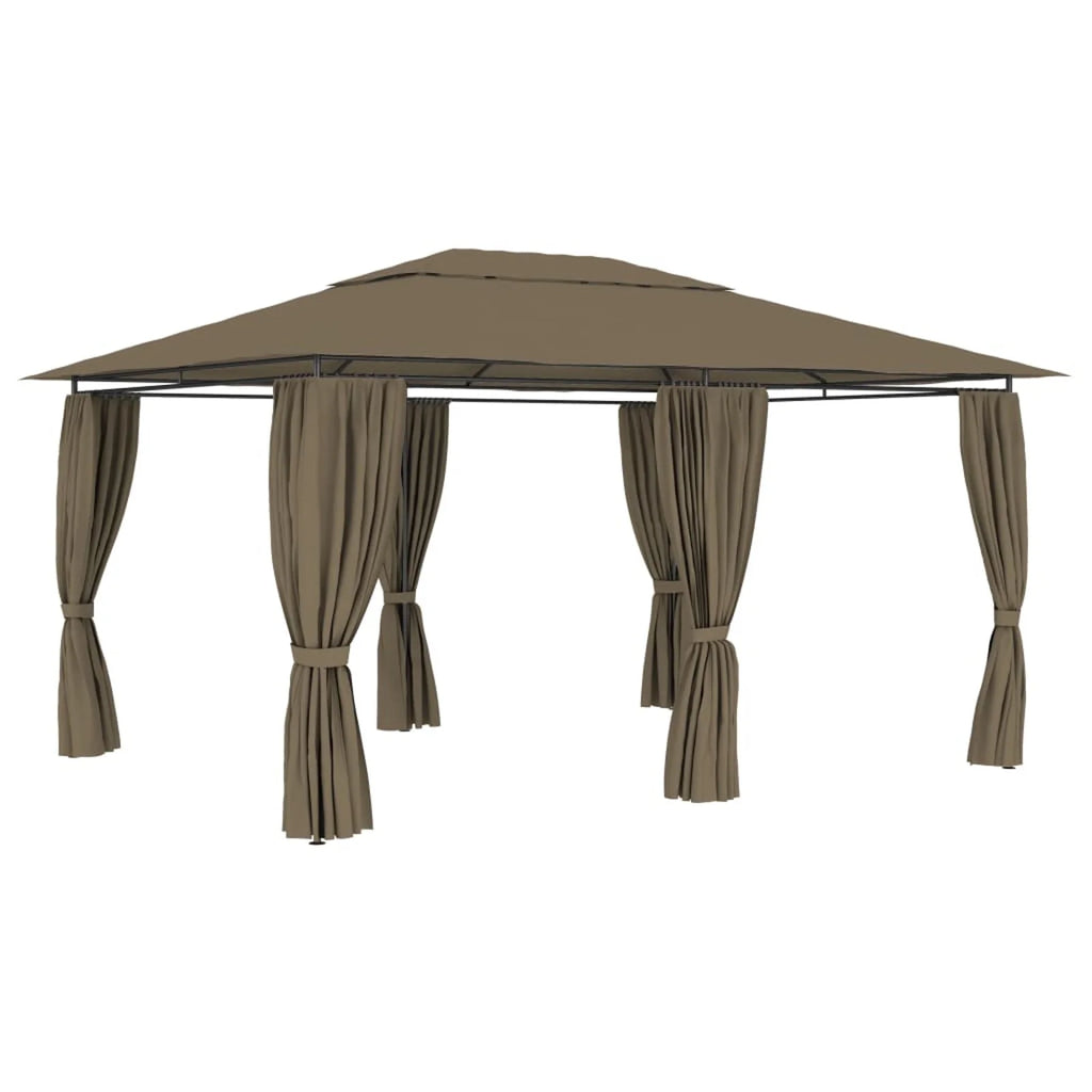 Garden Marquee with Curtains 13.1'x9.8' Taupe 0.6 ozft² S349