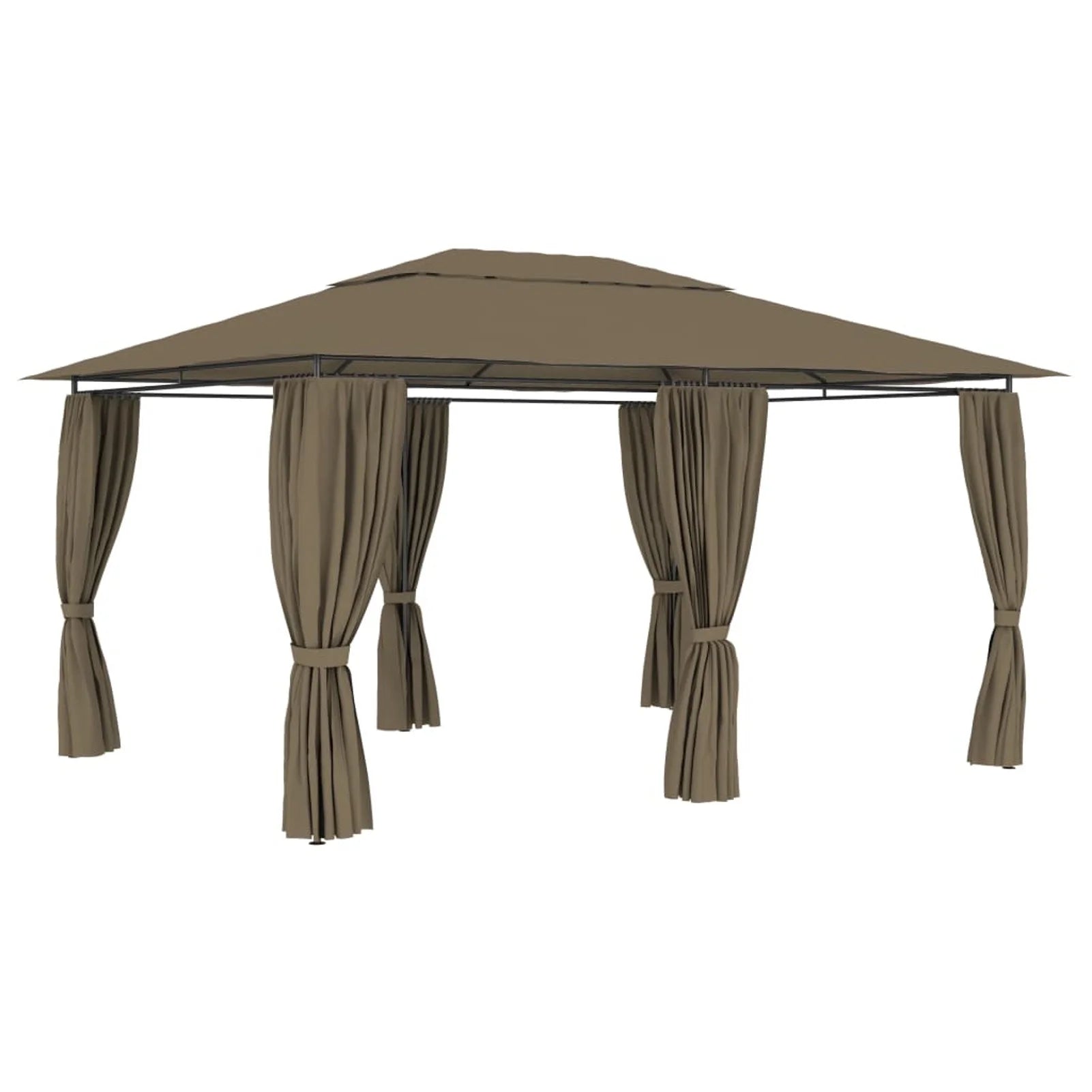 Garden Marquee with Curtains 13.1'x9.8' Taupe 0.6 ozft² S349