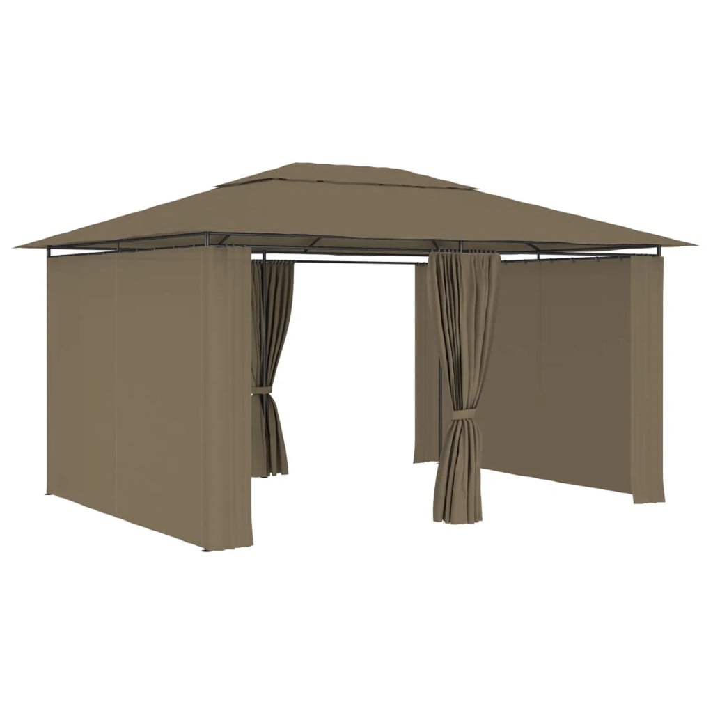 Garden Marquee with Curtains 13.1'x9.8' Taupe 0.6 ozft² S349