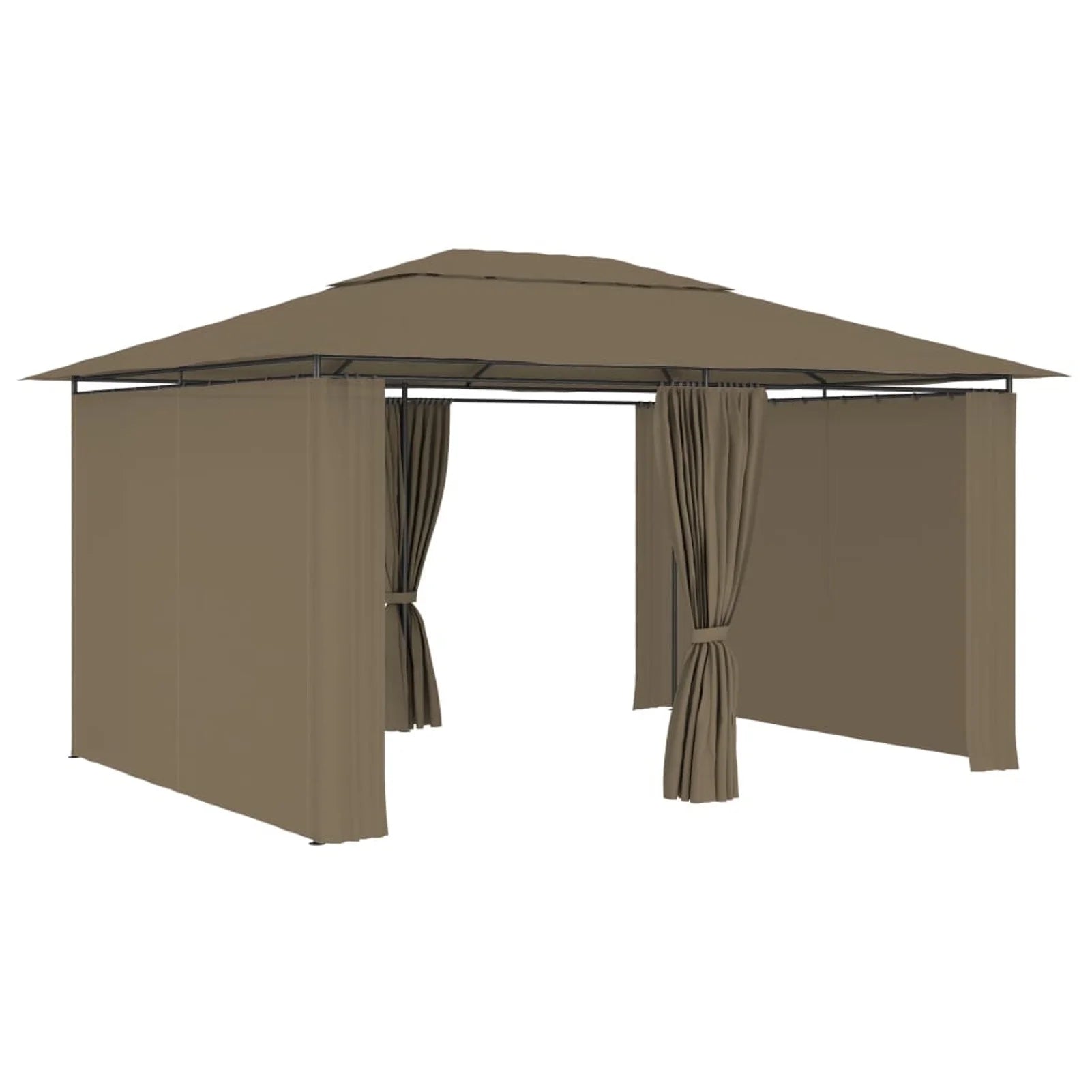Garden Marquee with Curtains 13.1'x9.8' Taupe 0.6 ozft² S349