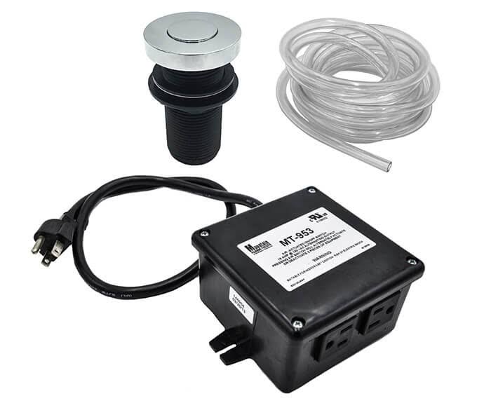 Round Deluxe Flush Waste Disposer Air Switch with Freedom Mount R7810