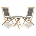 Natural Bamboo Resin Weave 2 Chairs and Table Bistro Set M8614