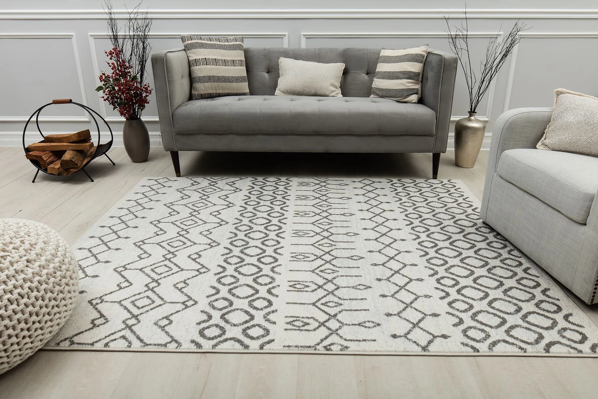 White Area Rug R824