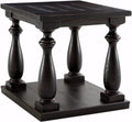 Black Square End Table with Fixed Shelf Q636827