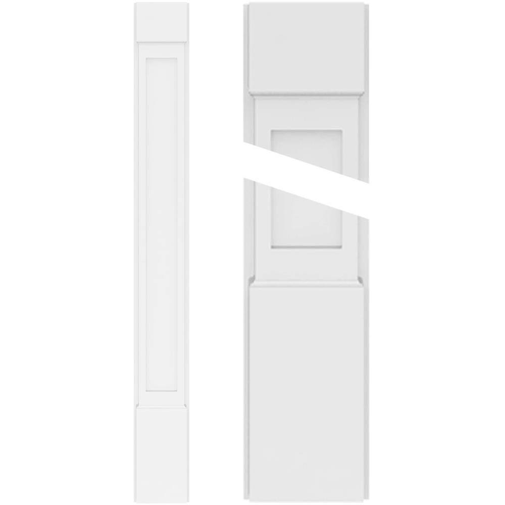 10x22W x 82x22H x 2x22P Flat Panel PVC Pilaster with Capital and Base (Pair) X741